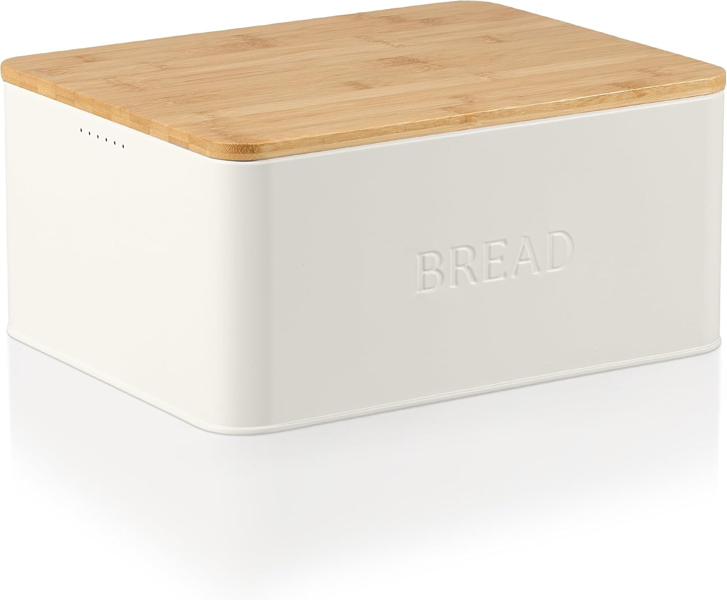Beautiful Bread Box With Wooden Lid For Your Kitchen Countertop - Spacious Container Perfectly Stores Your Homemade Bread, English Muffins & Bagels - Quality Cutting Board Lid Keeps Your Bread Fresh